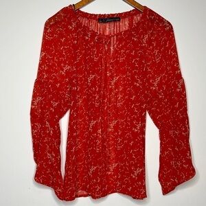 Patterson J and Kincaid Originals Red Blouse Size XS